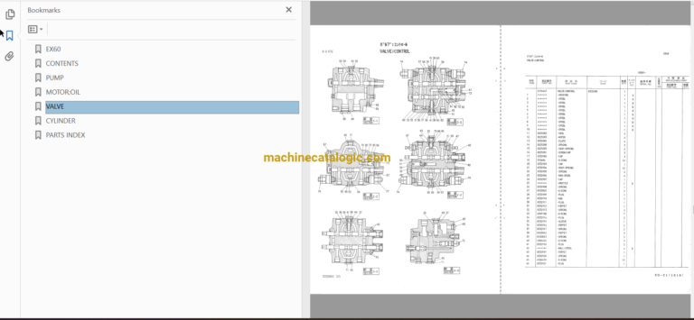 Hitachi ZAXIS75UR-5B Hydraulic Excavator Parts Catalog & Equipment Components Parts Catalog