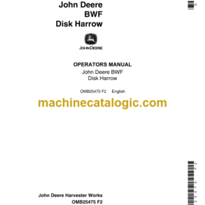 John Deere BWF Disk Harrow Operator's Manual (OMB25475)