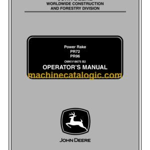 John Deere PR72 PR96 Power Rake Operator's Manual (OMKV18675)