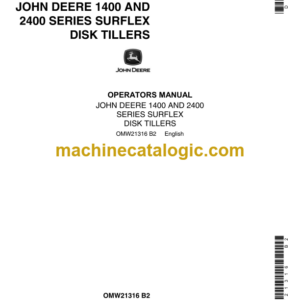 John Deere 1400 and 2400 Series Surflex Disk Tillers Operator's Manual (OMW21316)