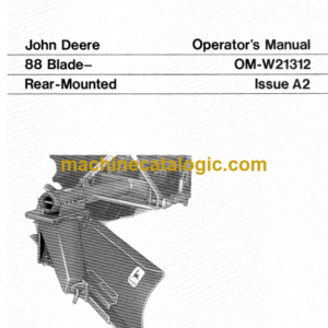 John Deere 88 Blade Rear-Mounted Operator's Manual (OMW21312)