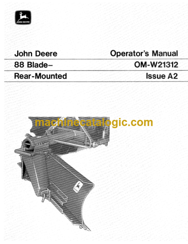 John Deere 88 Blade Rear-Mounted Operator's Manual (OMW21312)