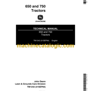 John Deere 650 and 750 Tractors Technical Manual (TM1242)