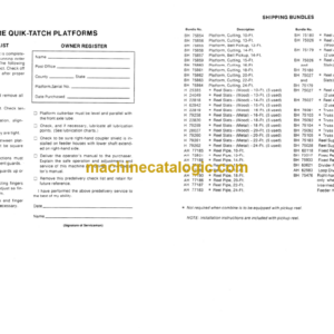 John Deere Combine Quick-Tatch Platforms Operator’s Manual (OMH86807)