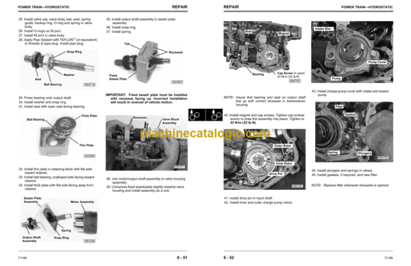 John Deere 2048HV 2254HV & 2554HV SABRE GARDEN TRACTORS Technical Manual (TM1741)