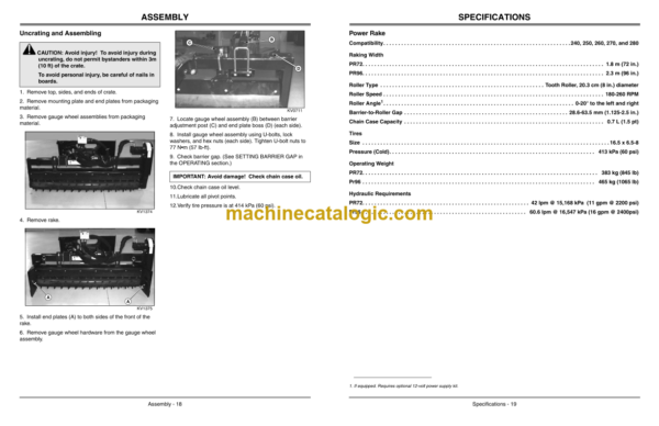 John Deere PR72 PR96 Power Rake Operator's Manual (OMKV18675)