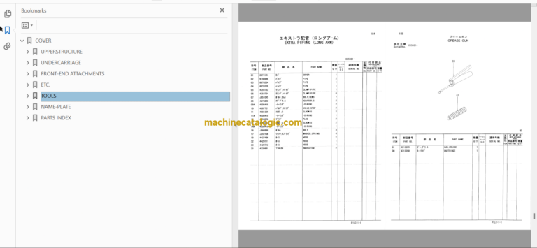 Hitachi ZX35U Excavator Parts Catalog & Equipment Components Parts