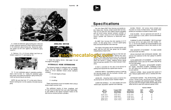 John Deere BWF Disk Harrow Operator's Manual (OMB25475)