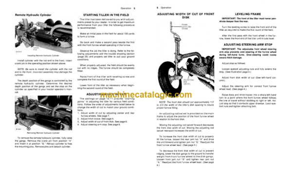 John Deere 1400 and 2400 Series Surflex Disk Tillers Operator's Manual (OMW21316)