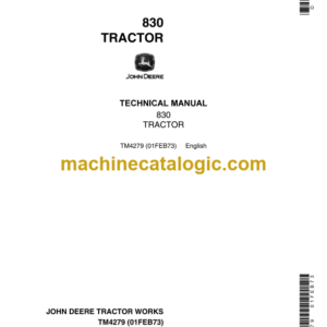 John Deere 830 Tractor Technical Manual (TM4279)