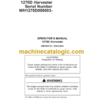 John Deere 1270D Harvester Operator's Manual (OMF063723)