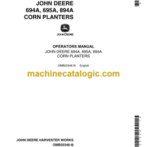 John Deere 694A, 695A, 894A Corn Planters Operator's Manual (OMB25348)