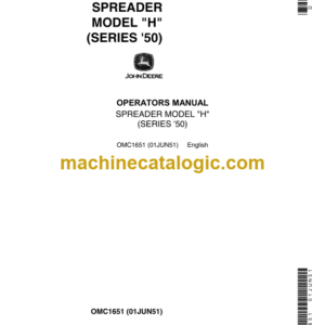 John Deere Series 50 Model H Spreader Operator's Manual (OMC1651)