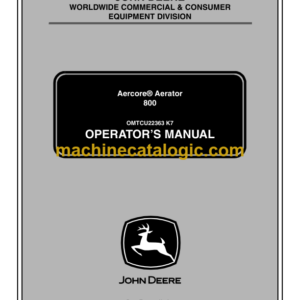 John Deere 800 Aercore Aerator Operator's Manual (OMTCU22363)