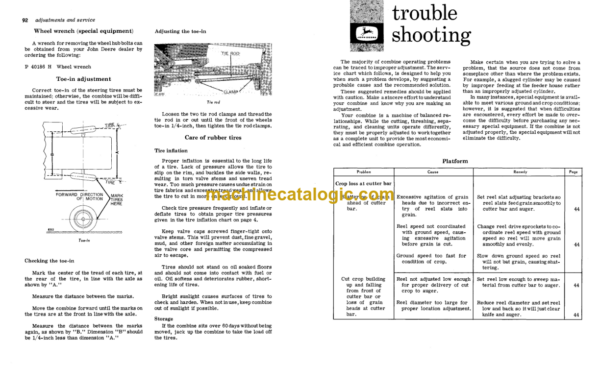 John Deere 95H Combines Operator's Manual (OMH91022)