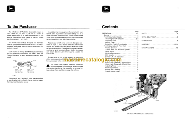 John Deere 27 Forklift Operator's Manual (OMW21311)