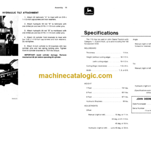 John Deere 115 Rear Blade Operator’s Manual (OMW21330)