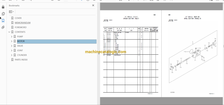 Hitachi ZX35U-3 ZX35U-3F ZX38U-3 ZX38U-3F Hydraulic Excavator Parts Catalog & Equipment Components Parts Catalog