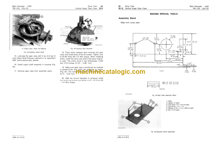 John Deere 4300 Beet Harvester Technical Manual (TM1120)