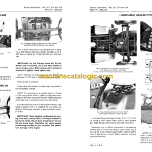 John Deere 300, 312, 314 and 316 Hydrostatic Tractors Service Manual (SM2104)