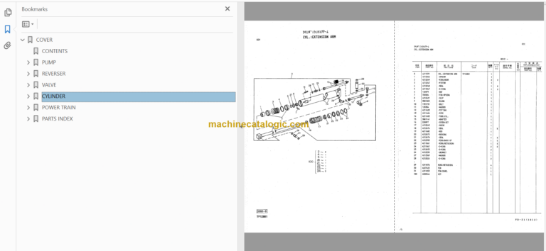 Hitachi BX70 BX70D Backhoe Loader Parts Catalog & Equipment Components Parts Catalog