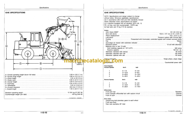 John Deere 544E, 544E LL and 544E TC Loaders 624E Loader 644E Loader Operator's Manual (OMT131709)