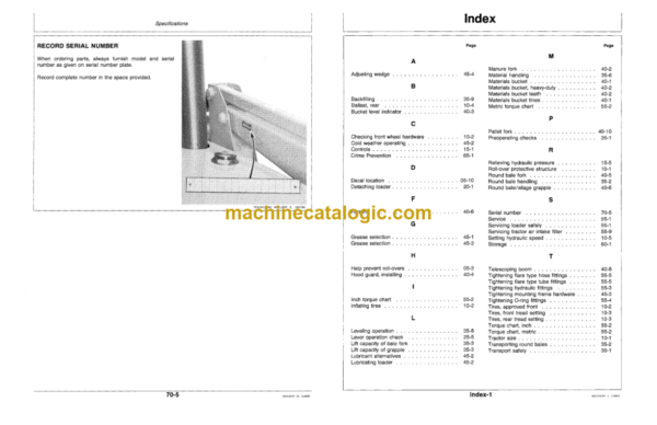 John Deere 245 Farm Loader Operator's Manual (OMW38890)