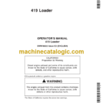 John Deere 419 Loader Operator's Manual (OMW48833E2)