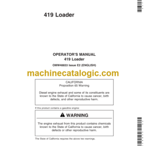 John Deere 419 Loader Operator's Manual (OMW48833E2)