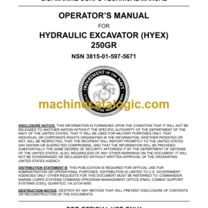John Deere 250GR Hydraulic Excavator Operators Manual (TM1214A-OR1)