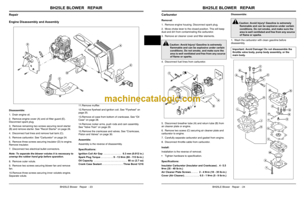 John Deere BH25LE - UT26523 Blower Technical Manual (TM2352)