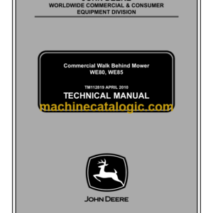 John Deere WE80, WE85 Commercial Walk Behind Mower Technical Manual (TM112819)