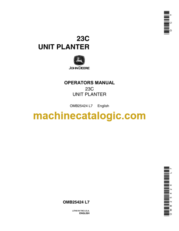 John Deere 23C Unit Planter Operator's Manual (OMB25424)