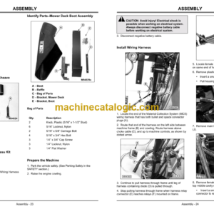 John Deere Material Collection System (MCS) for ZTRAK Front Mowers Operator’s Manual (OMM145683A1)