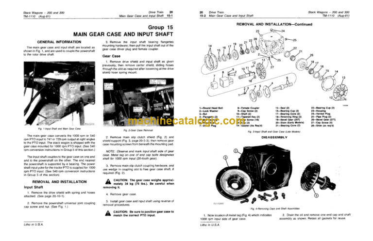 John Deere 200 and 300 Stack Wagons Technical Manual (TM1110)