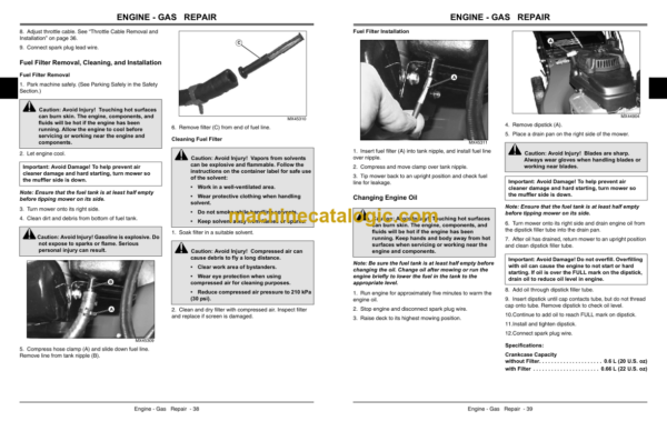 John Deere WE80, WE85 Commercial Walk Behind Mower Technical Manual (TM112819)