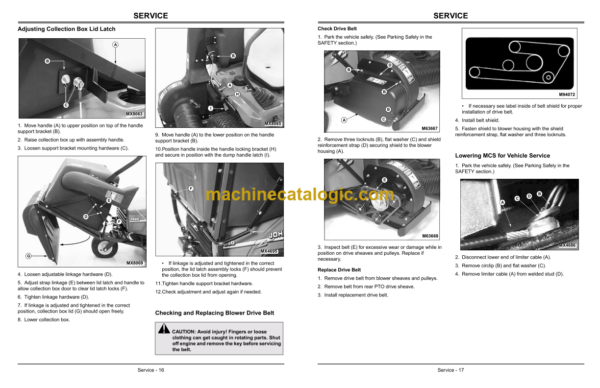 John Deere Material Collection System (MCS) for ZTRAK Front Mowers Operator's Manual (OMM145683A1)