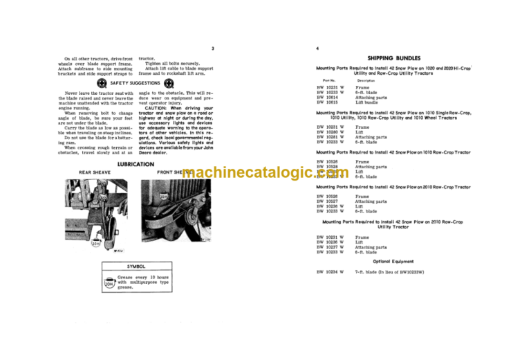 John Deere 42 Snow Plow Operator's Manual (OMW15072)