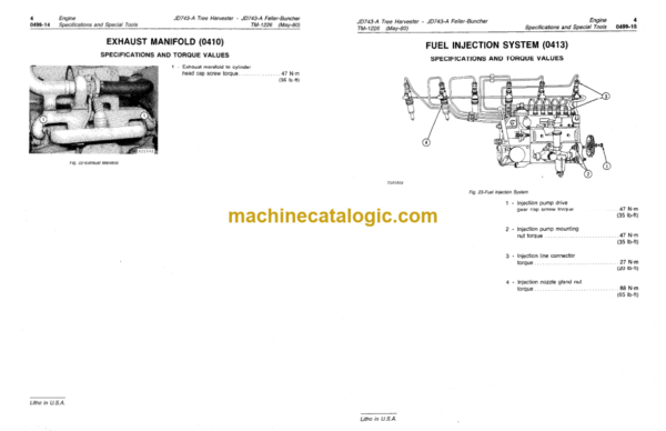 John Deere JD743-A Tree Harvester JD743-A Feller Buncher Technical Manual (TM1226)