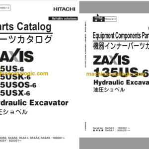 Hitachi ZX135US-6 Hydraulic Excavator Parts and Equipment Components Parts Catalog