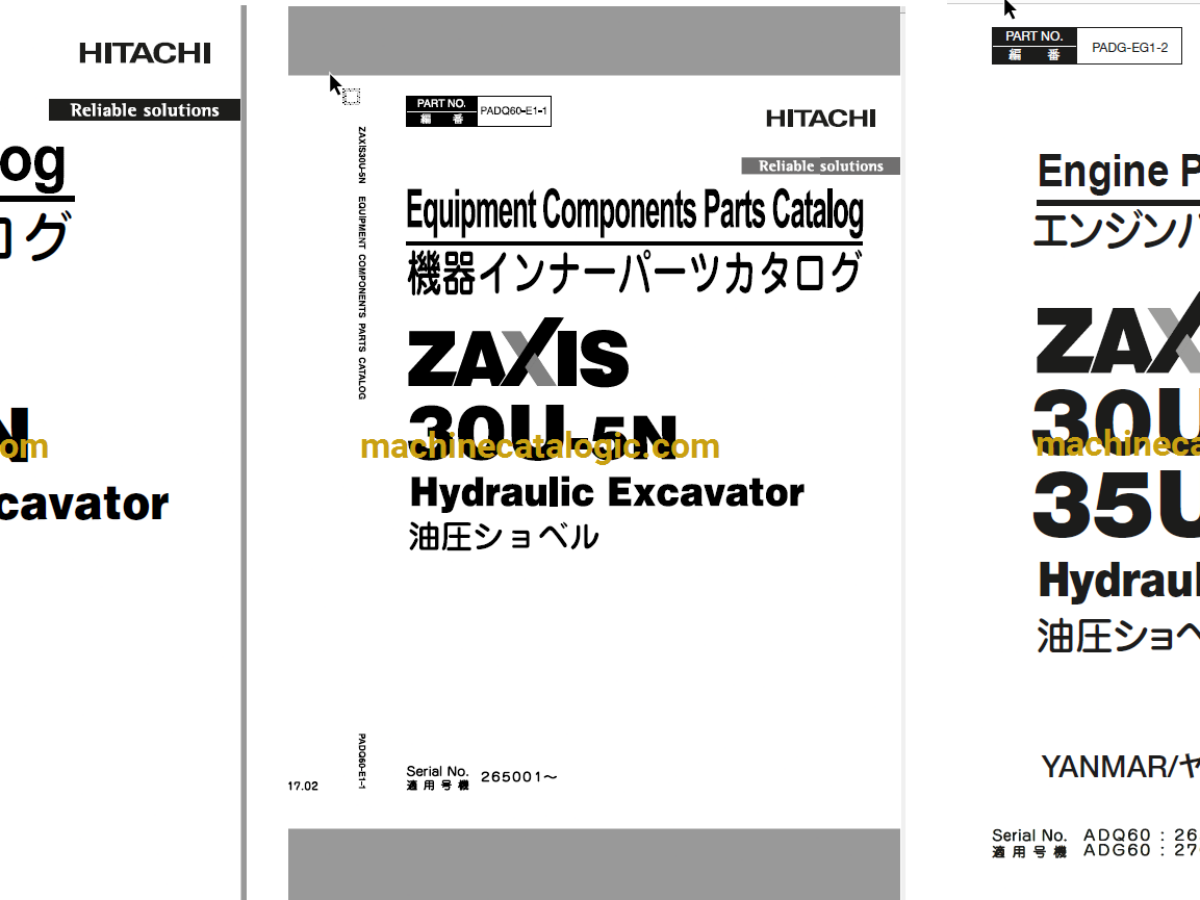 【中古】 Hitachi ZX30U-5N Hydraulic Excavator Parts Catalog & Engine ピンズ・ピンバッジ・缶バッジ