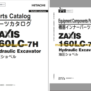 Hitachi ZX160LC-7H Hydraulic Excavator Parts and Equipment Components Parts Catalog