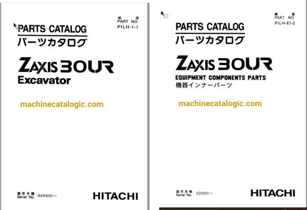 Hitachi ZX30UR Excavator Parts Catalog & Equipment Components Parts Catalog