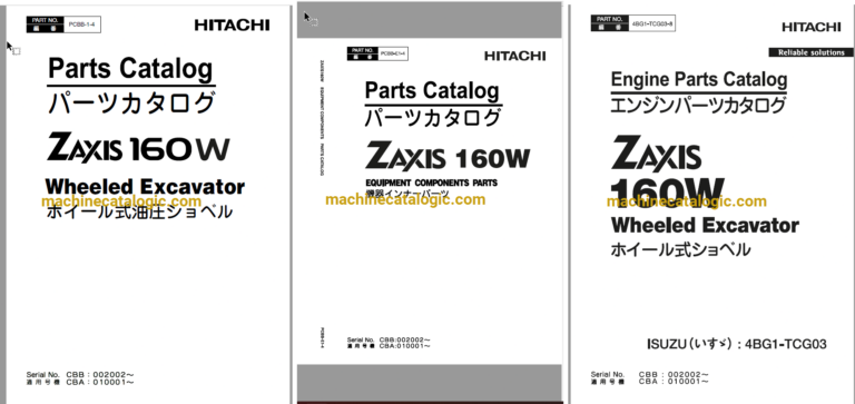 Hitachi ZX160W Wheeled Excavator Full Parts Catalog