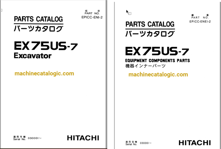 Hitachi EX75US-7 Excavator Parts Catalog & Equipment Components Parts Catalog