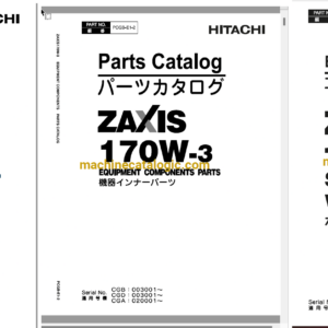 Hitachi ZX170W-3 Wheeled Excavator Full Parts Catalog