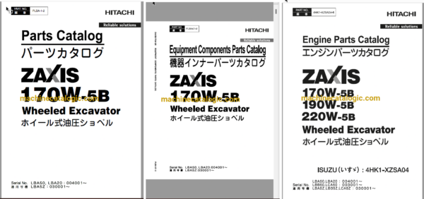 Hitachi ZX170W-5B Wheeled Excavator Full Parts Catalog