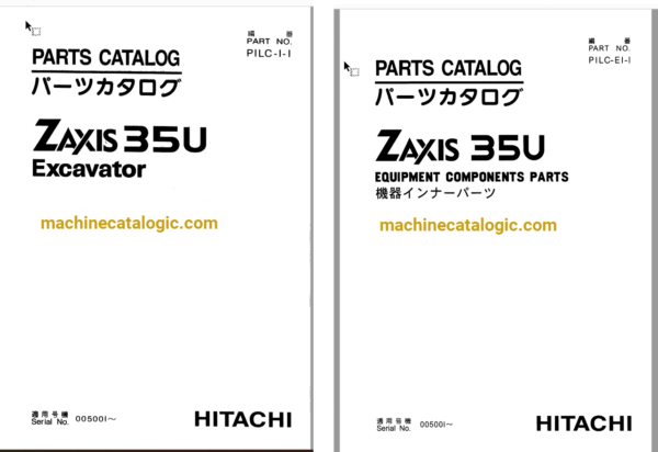 Hitachi ZX35U Excavator Parts Catalog & Equipment Components Parts Catalog