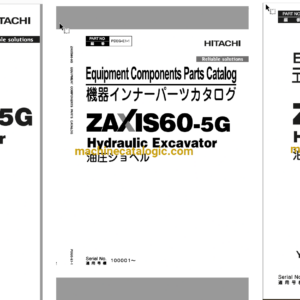 Hitachi ZX60-5G Hydraulic Excavator Parts Catalog & Engine Parts Catalog & Equipment Components Parts Catalog