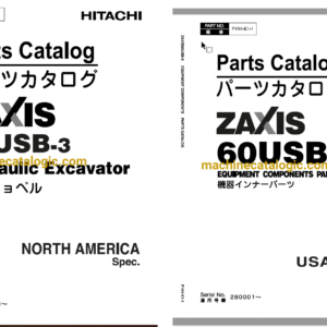 Hitachi ZX60USB-3 Hydraulic Excavator Parts Catalog & Equipment Components Parts Catalog